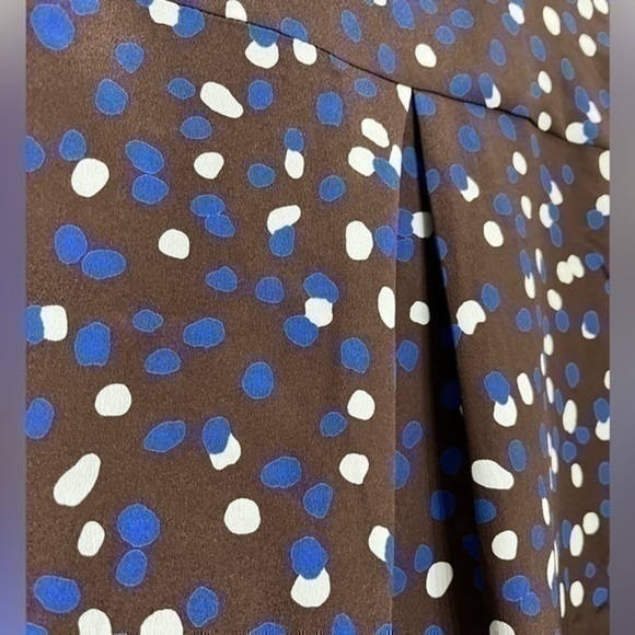 3/$30 _ COLLECTIVE CONCEPTS | dark brown shift dress blue polka dots Medium - Picture 7 of 10